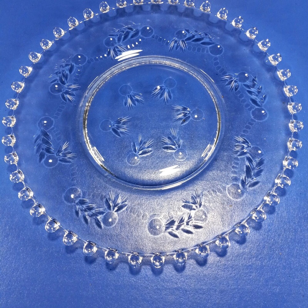 Imperial Candlewick Salad Plates Clear with Cut Design 8.5 inch Set of 8